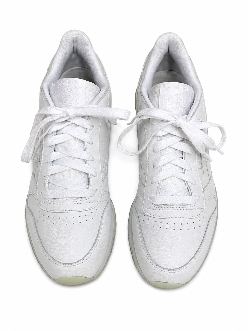 Reebok Classic White Leather Sneakers Womens Size 7 Lace Up Shoes